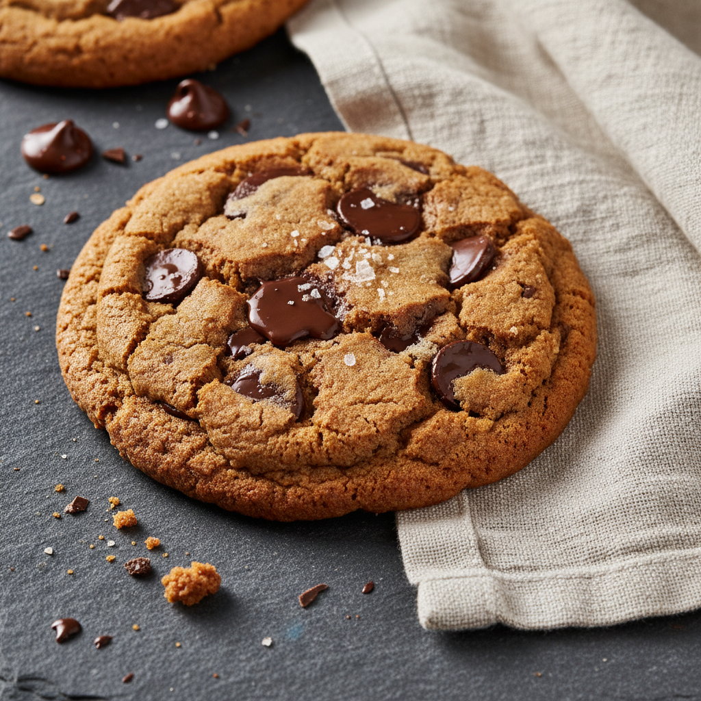 Thick gooey brown butter chocolate chip cookie